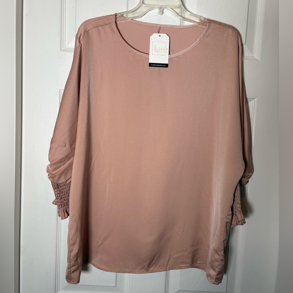 Women's Blush Pink Dolman Sleeve Blouse New With Tags Size Small